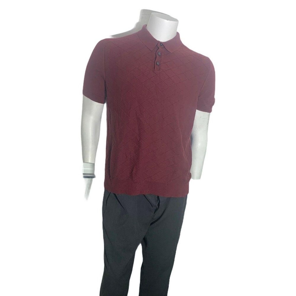 Banana Republic Mens Large Polo T Shirt Maroon